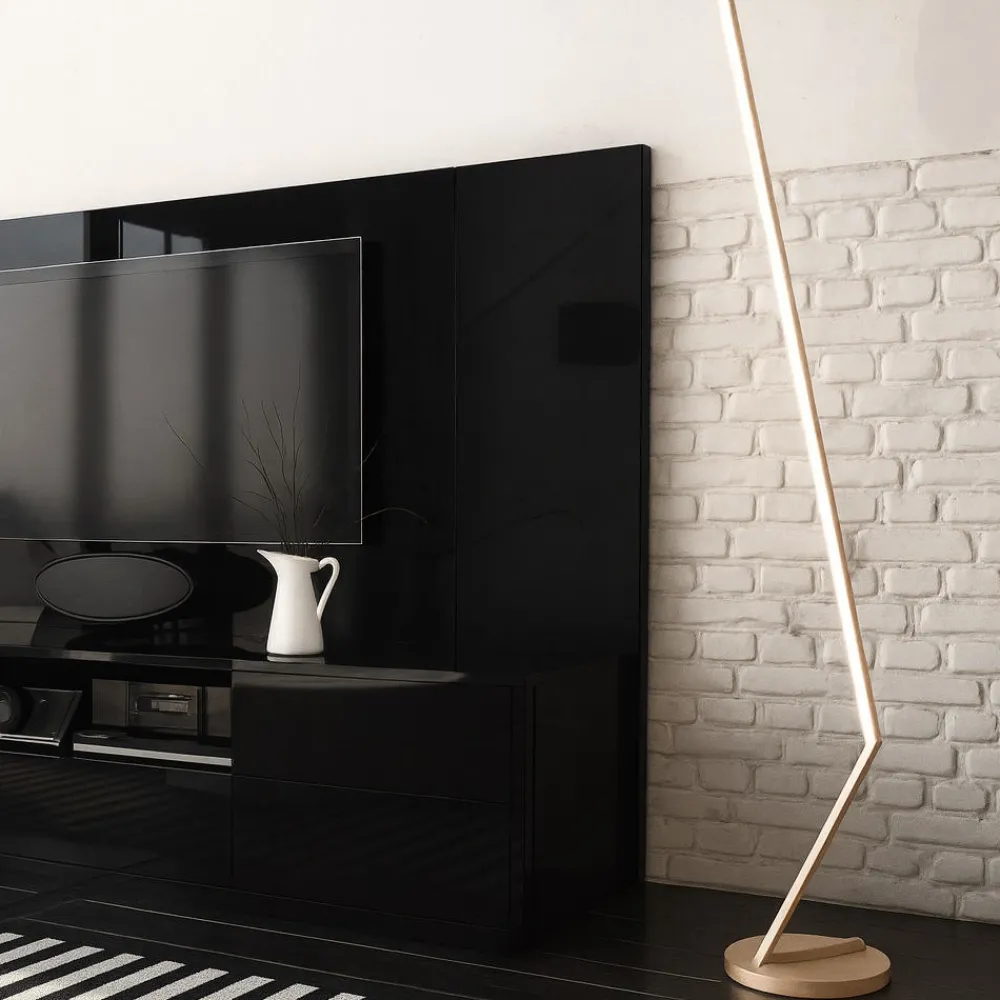 Lampade Da Terra-Top Light piantana led twig oro champagne 32w cct dimmerabile moderna