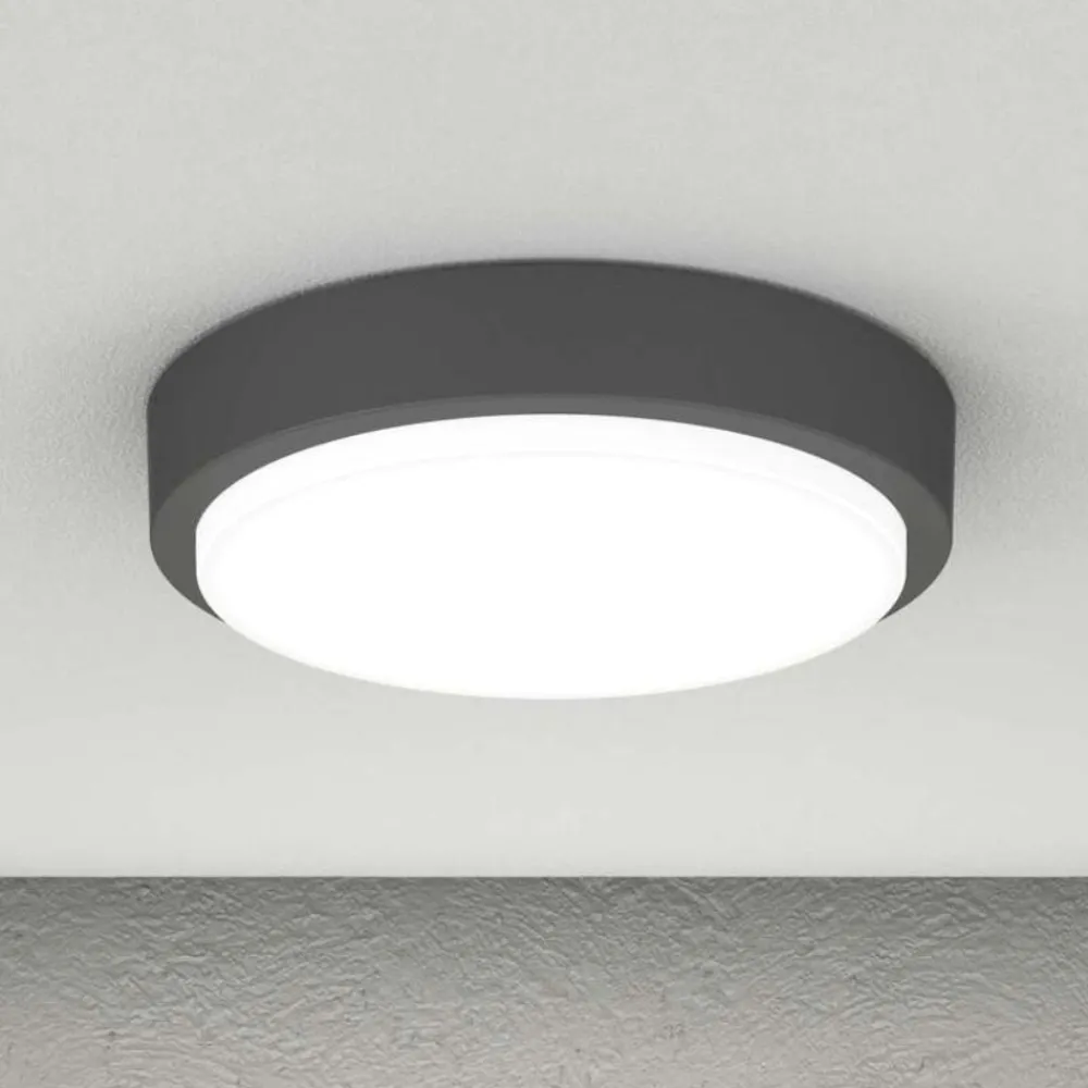 Plafoniere Da Esterno-Top Light plafoniera antracite da esterno rotonda moderna