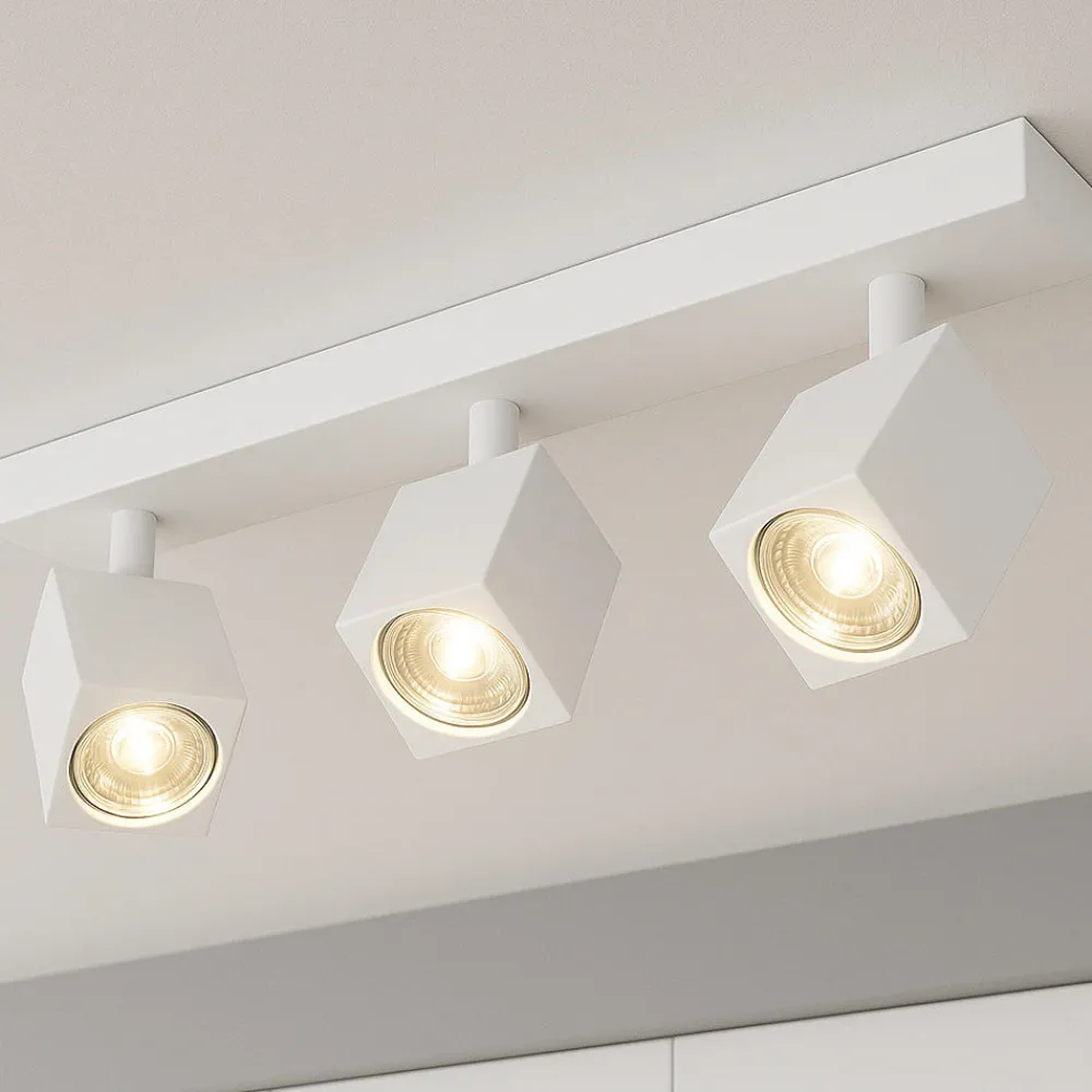 Plafoniere Moderne-Top Light plafoniera da soffitto kibo con tre faretti led gu10 orientabili bianca