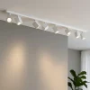 Plafoniere Moderne-Top Light plafoniera kibo bianca da soffitto binario led 7 luci orientabili