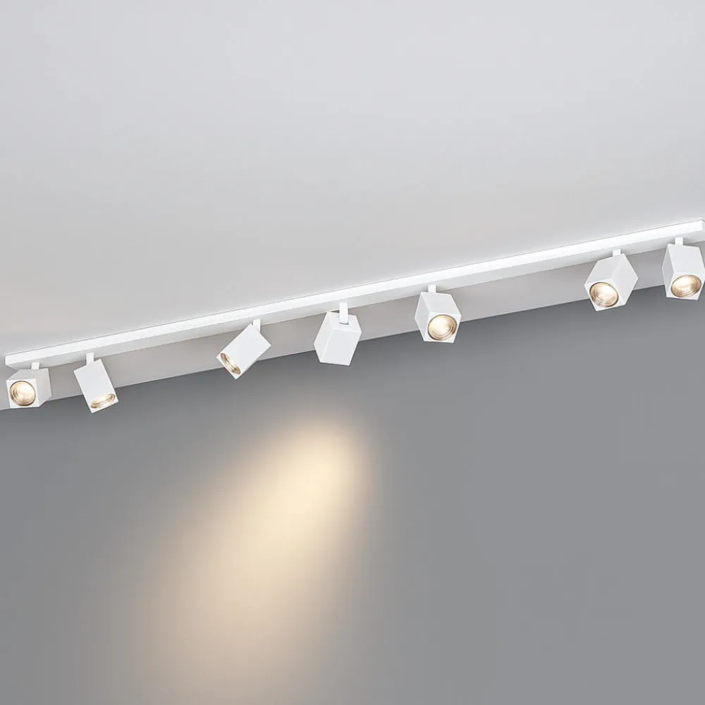 Plafoniere Moderne-Top Light plafoniera kibo bianca da soffitto binario led 7 luci orientabili