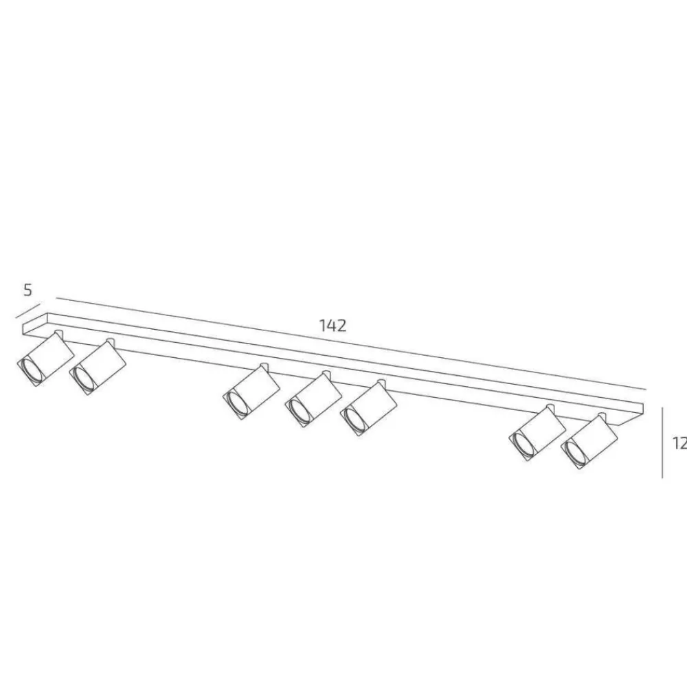 Plafoniere Moderne-Top Light plafoniera kibo bianca da soffitto binario led 7 luci orientabili