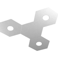 Plafoniere Moderne-Top Light plafoniera led hexagon componibile 3 luci + 1 piastra metallo grigio