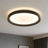 Plafoniere Moderne-Top Light plafoniera led plana rotonda nera 40cm biemissione luce 37w cct