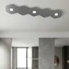 Plafoniere Moderne-Top Light Toplight plafoniera 3 luci + 2 piastre grigio antracite design moderno rettangolare per cucina