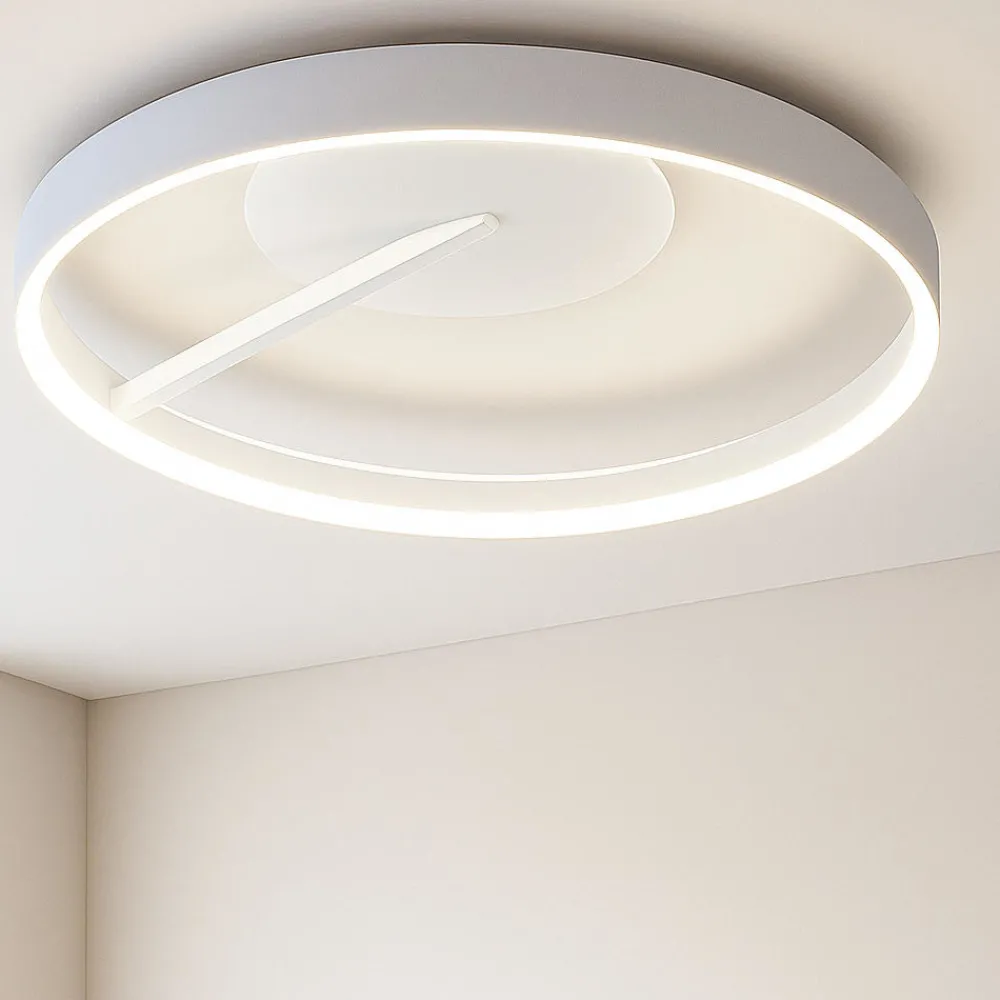 Plafoniere Moderne-Top Light plafoniera malika bianca rotonda per soggiorno moderno led 42w cct