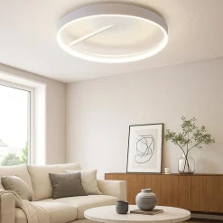 Plafoniere Moderne-Top Light plafoniera malika bianca rotonda per soggiorno moderno led 42w cct