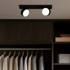 Plafoniere Moderne-Top Light Toplight plafoniera moderna nera con due faretti led orientabili