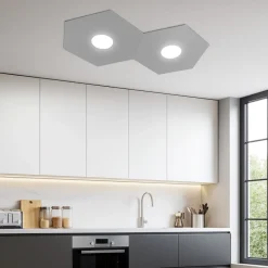 Plafoniere Moderne-Top Light plafoniera moderna grigio esagoni