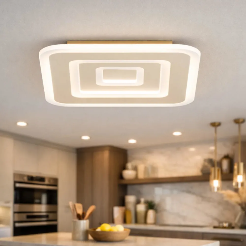 Plafoniere Moderne-Top Light plafoniera moderna zoom sabbia quadrata led cct