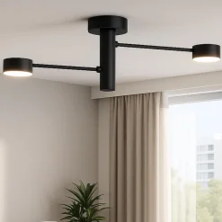 Plafoniere Moderne-Top Light plafoniera nera moderna octopus due luci orientabili