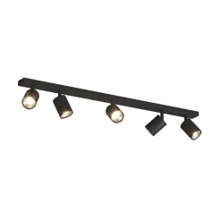 Plafoniere Moderne-Top Light Toplight plafoniera per cucina moderna nera 5 luci orientabili