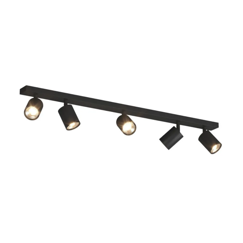 Plafoniere Moderne-Top Light Toplight plafoniera per cucina moderna nera 5 luci orientabili