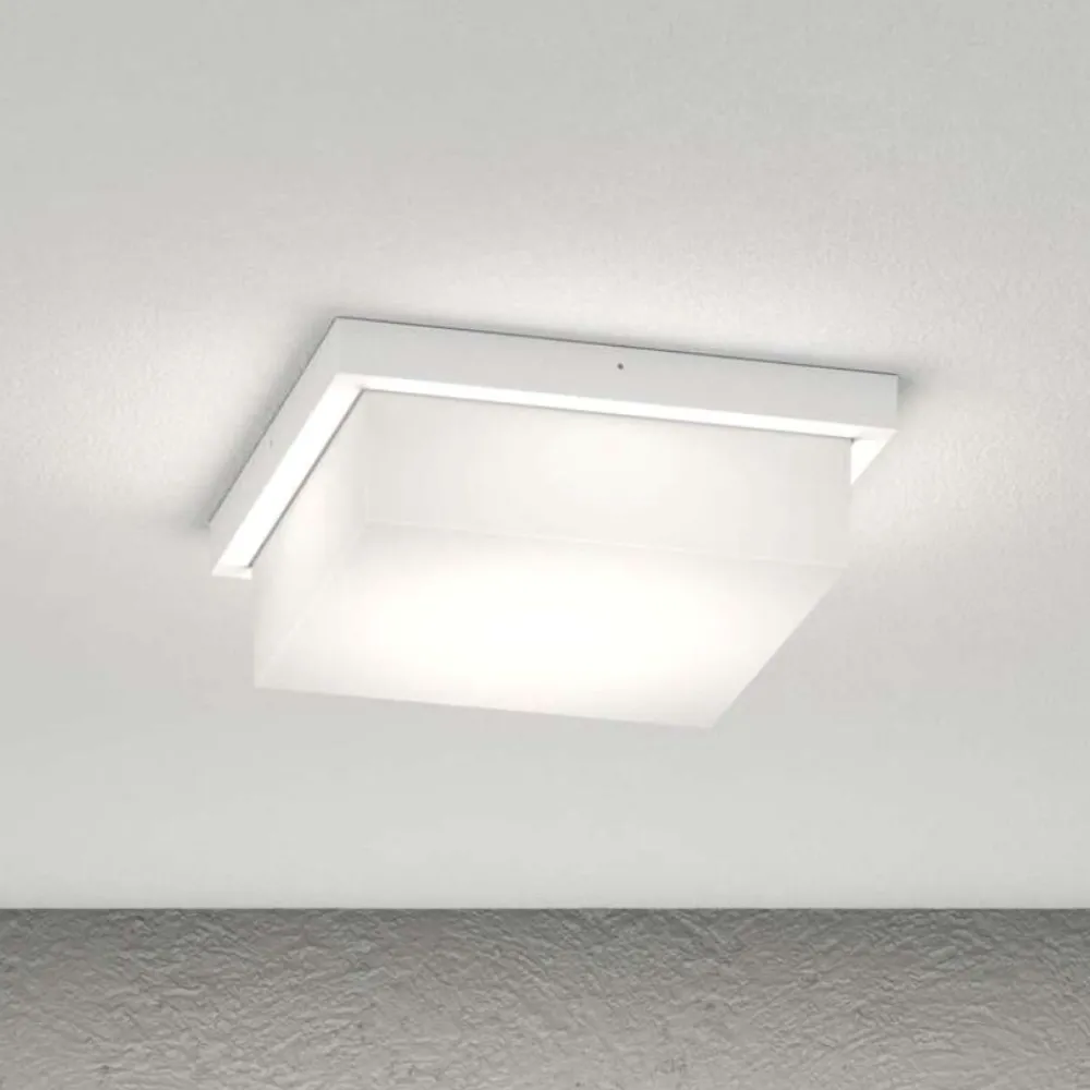 Plafoniere Da Esterno-Top Light plafoniera per esterno miami bianca quadrata