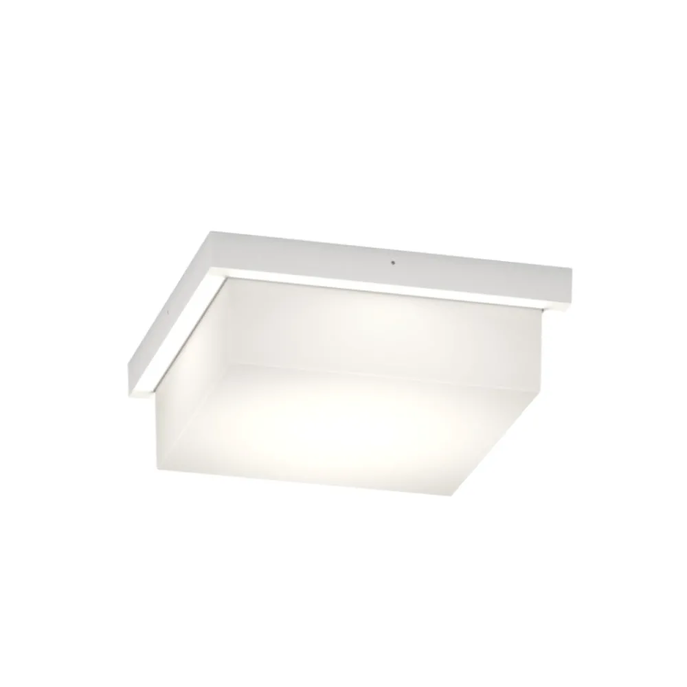 Plafoniere Da Esterno-Top Light plafoniera per esterno miami bianca quadrata