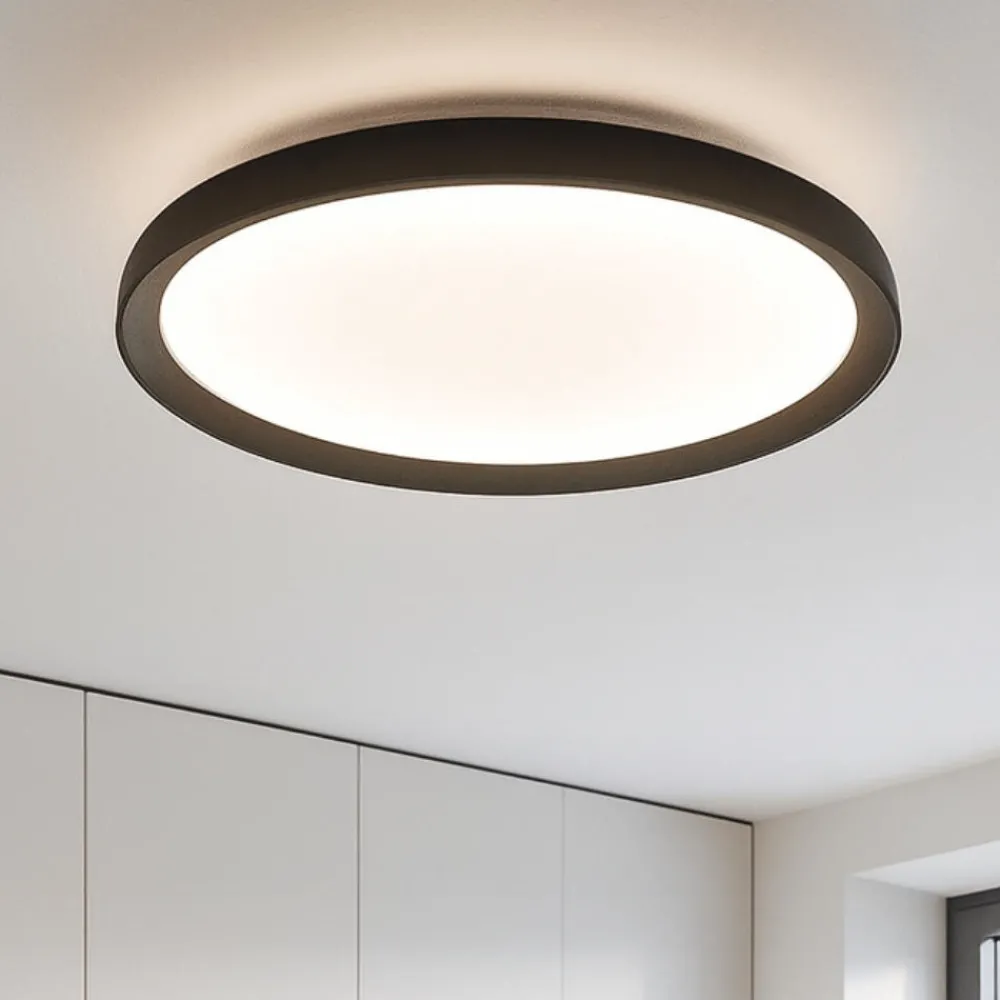 Plafoniere Moderne-Top Light plafoniera plana nera led 44w cct biemissione per cucina moderna