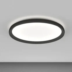 Plafoniere Moderne-Top Light plafoniera plana nera led 44w cct biemissione per cucina moderna