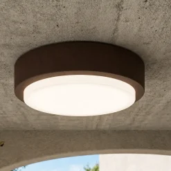 Plafoniere Da Esterno-Top Light plafoniera rotonda baku corten moderna ip54