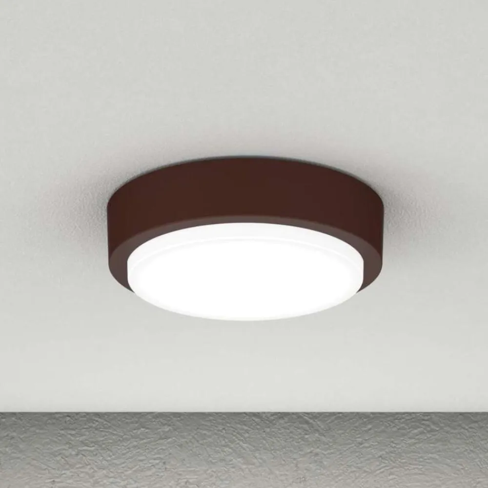 Plafoniere Da Esterno-Top Light plafoniera rotonda baku corten moderna ip54