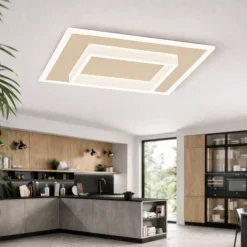 Plafoniere Moderne-Top Light plafoniera wish sabbia design quadrato per cucina led cct
