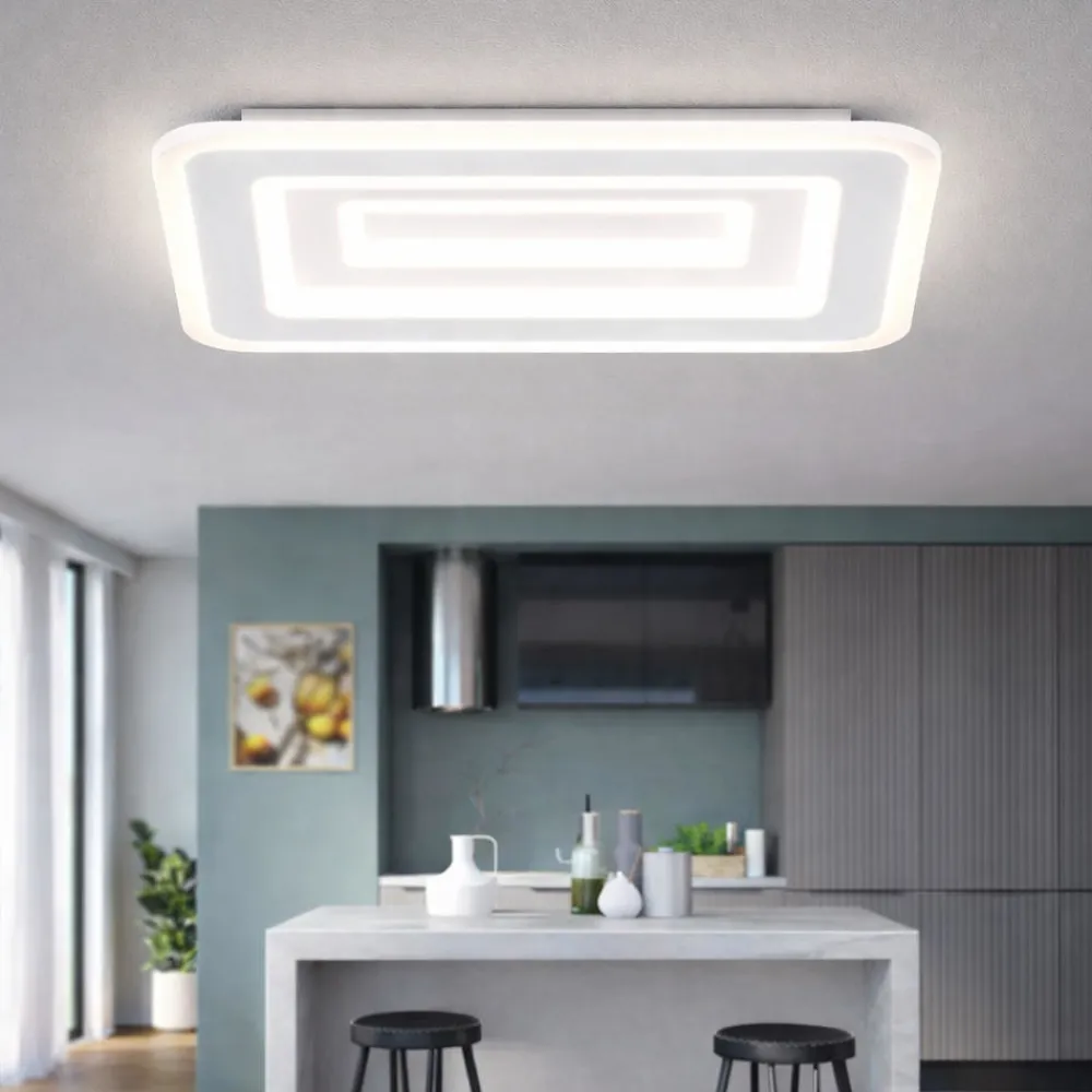 Plafoniere Moderne-Top Light plafoniera zoom bianca rettangolare led cct per cucina