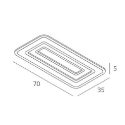 Plafoniere Moderne-Top Light plafoniera zoom rettangolare sabbia led 56x cct per soggiorno