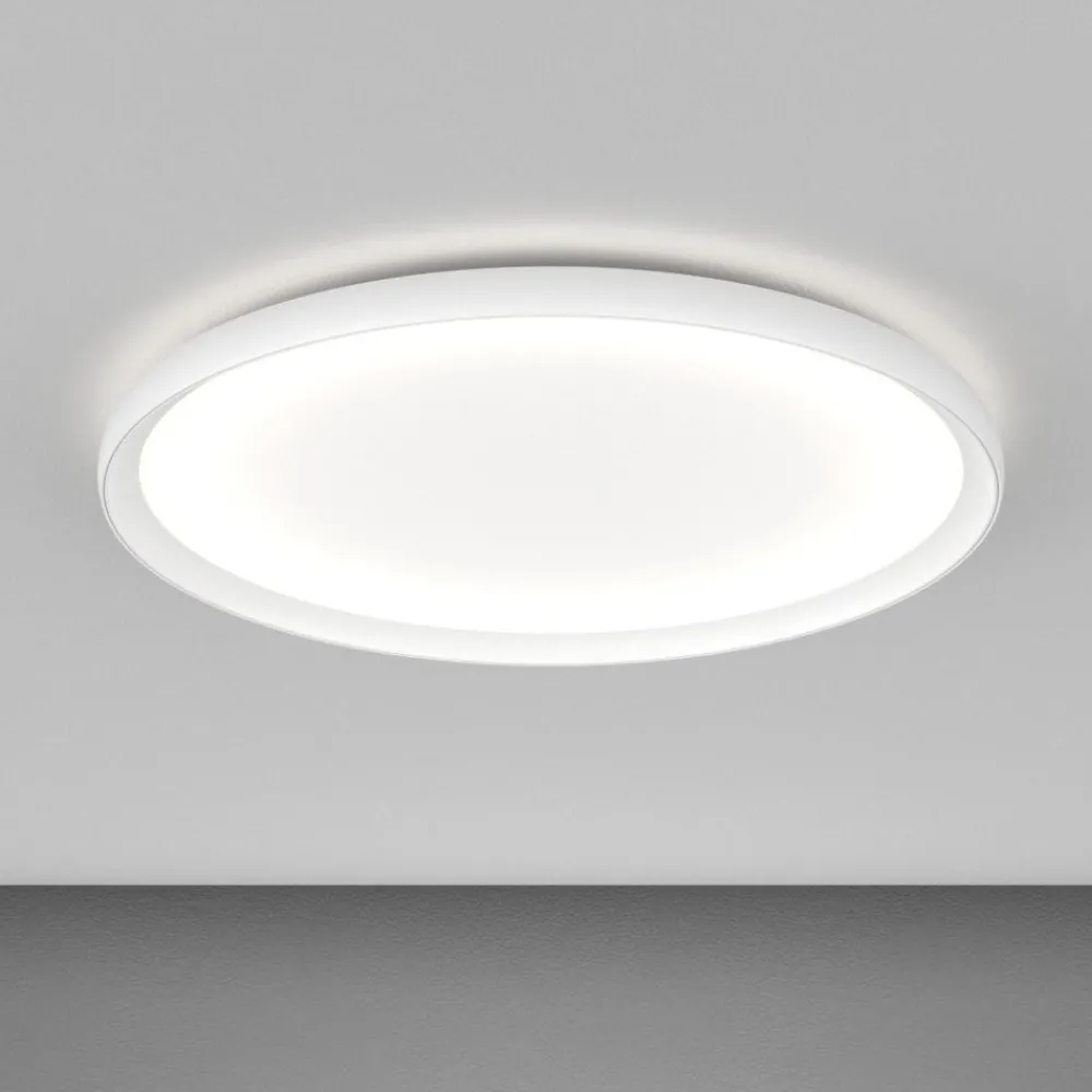Plafoniere Moderne-Top Light plana plafoniera moderna bianca rotonda biemissione led 55w cct