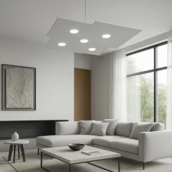 Lampadari Moderni-Top Light Toplight plate lampadario grigio design moderno per soggiorno