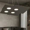 Lampadari Moderni-Top Light Toplight plate lampadario moderno antracite squadrato