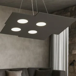 Lampadari Moderni-Top Light Toplight plate lampadario moderno antracite squadrato