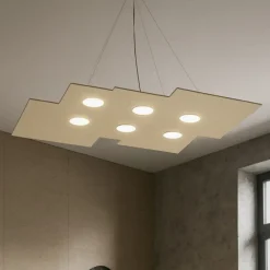 Lampadari Moderni-Top Light Toplight plate lampadario soggiorno moderno sabbia