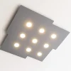Plafoniere Moderne-Top Light Toplight plate plafoniera led gx53 nove luci luminosa per salotto metallo antracite