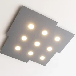 Plafoniere Moderne-Top Light Toplight plate plafoniera led gx53 nove luci luminosa per salotto metallo antracite