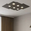 Plafoniere Moderne-Top Light Toplight plate plafoniera moderna antracite per cucina rettangolare