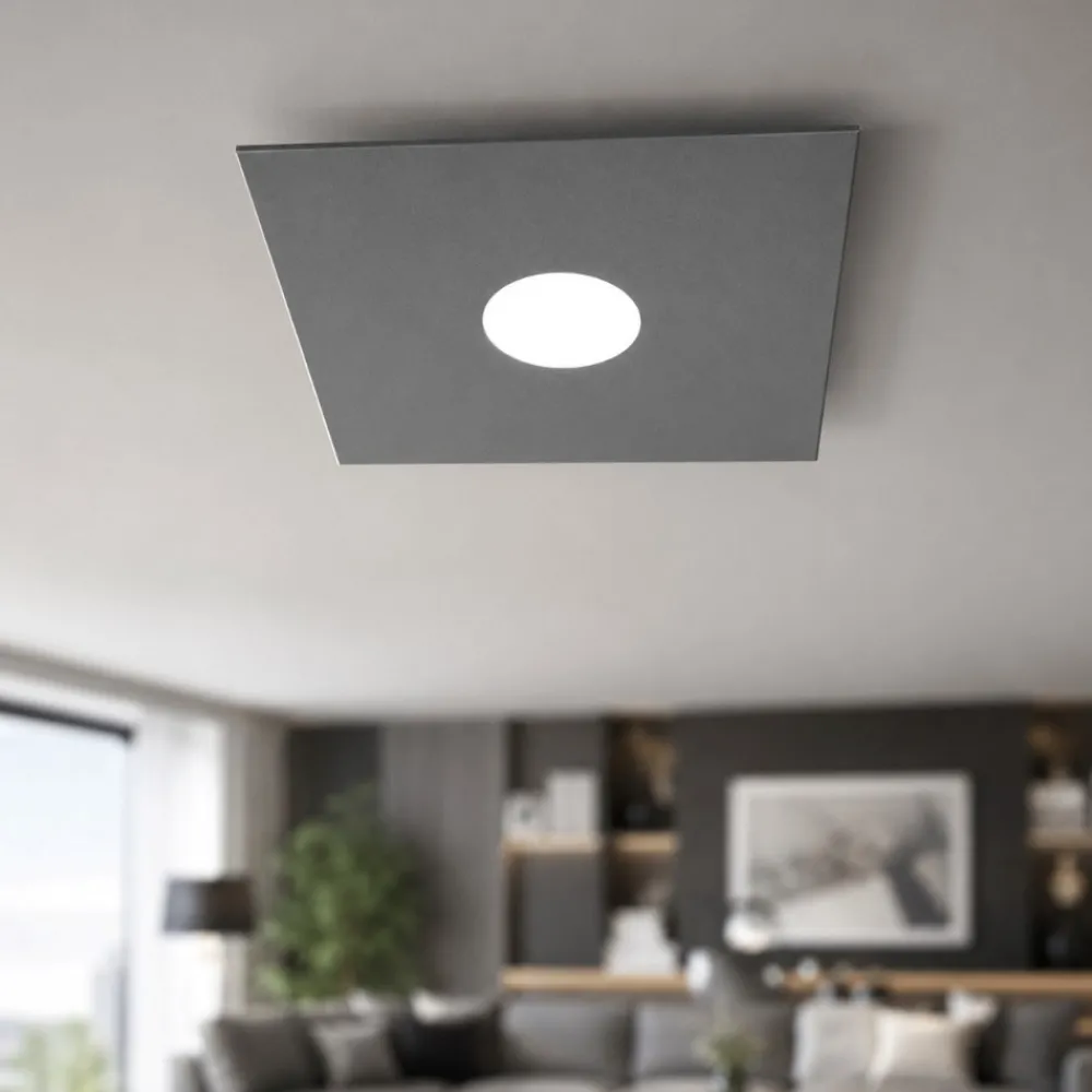 Plafoniere Moderne-Top Light plate plafoniera quadrata antracite