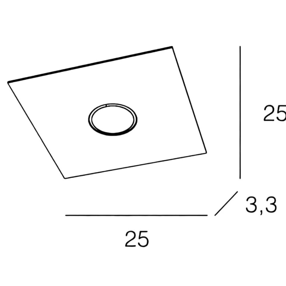 Plafoniere Moderne-Top Light plate plafoniera quadrata antracite