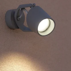 Faretti Da Esterno-Top Light roma faretto grigio per esterno anti corrosione ip66