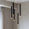 Lampadari Moderni-Top Light round tube lampadario moderno cilindri nero