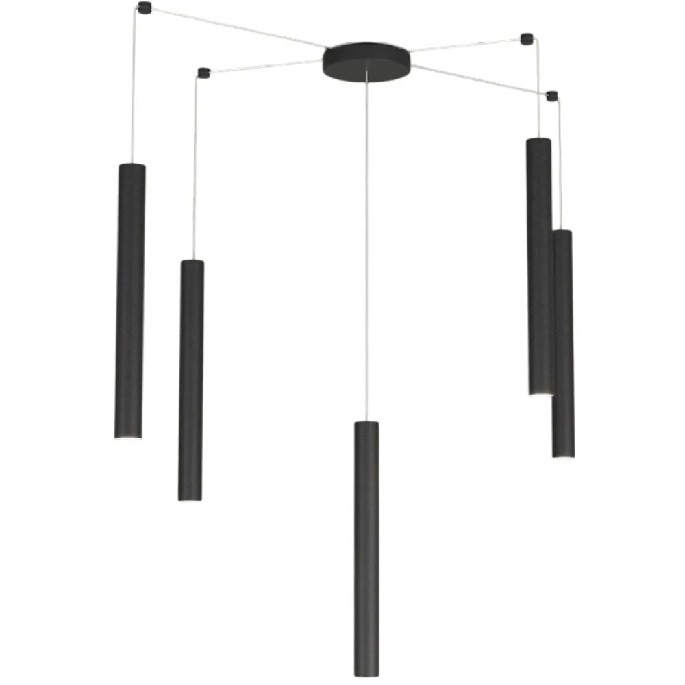 Lampadari Moderni-Top Light round tube lampadario moderno cilindri nero