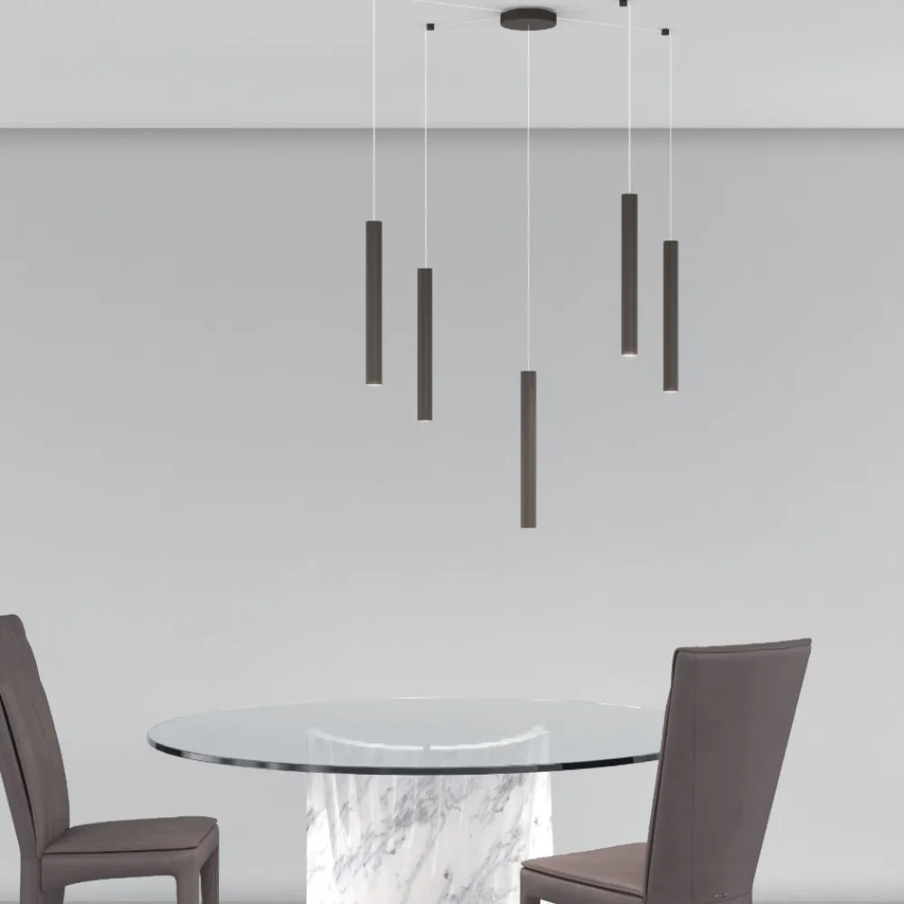 Lampadari Moderni-Top Light round tube lampadario moderno cilindri nero