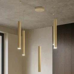 Lampadari Moderni-Top Light Toplight round tube lampadario sabbia per soggiorno moderno