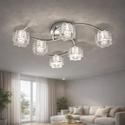 Plafoniere Moderne-Top Light rubik plafoniera con faretti n vetro orientabili