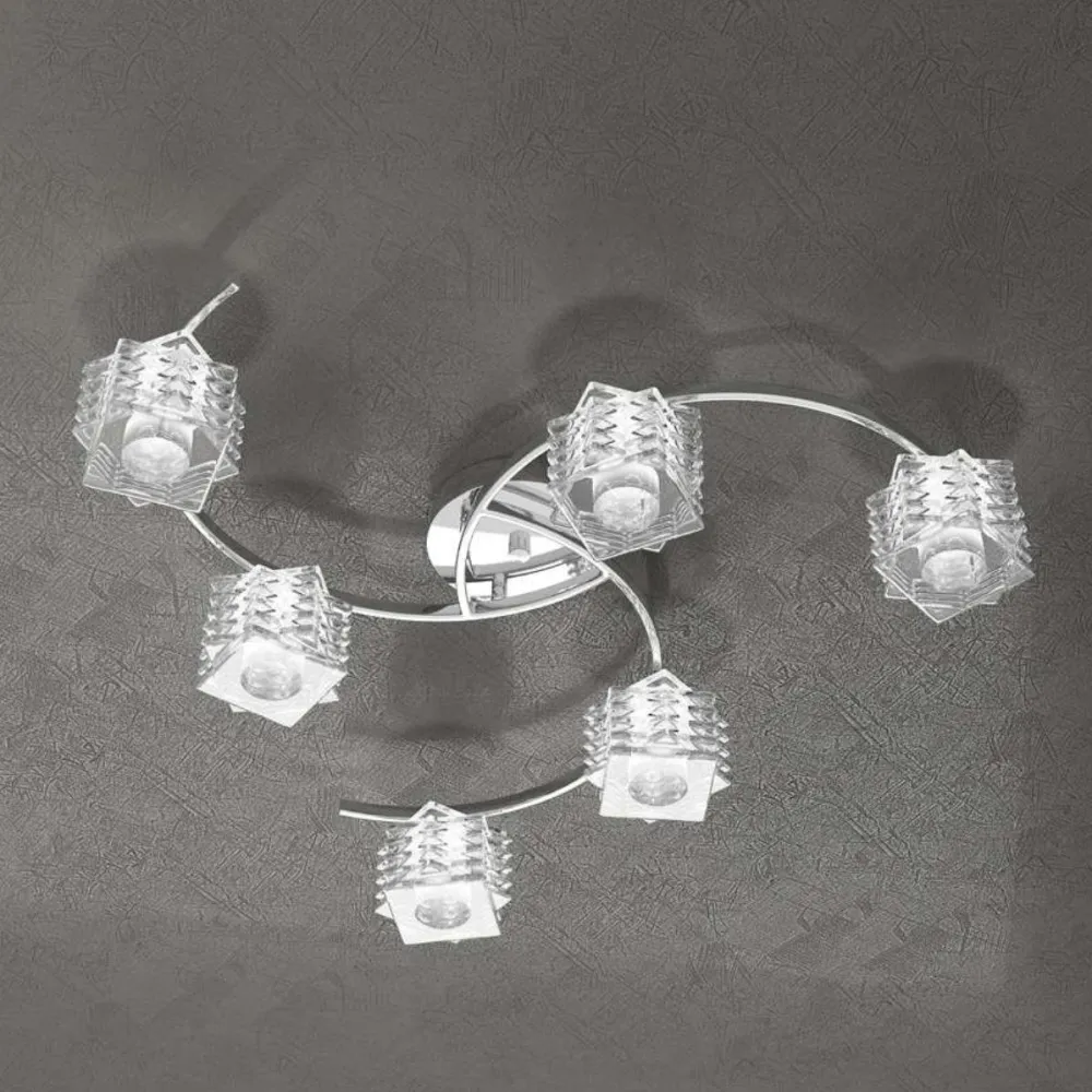 Plafoniere Moderne-Top Light rubik plafoniera con faretti n vetro orientabili