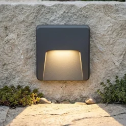 Segnapasso Led-Top Light segnapasso a parete per esterni moderno antracite led 3w cct ip65
