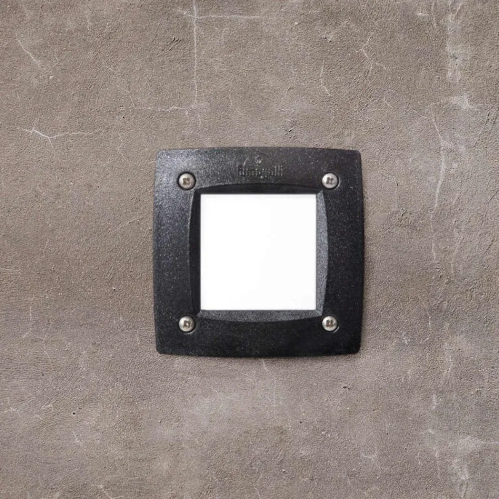 Segnapasso Led-Top Light segnapasso da incasso a parete quadrato nero per esterno anti corrosione ip66