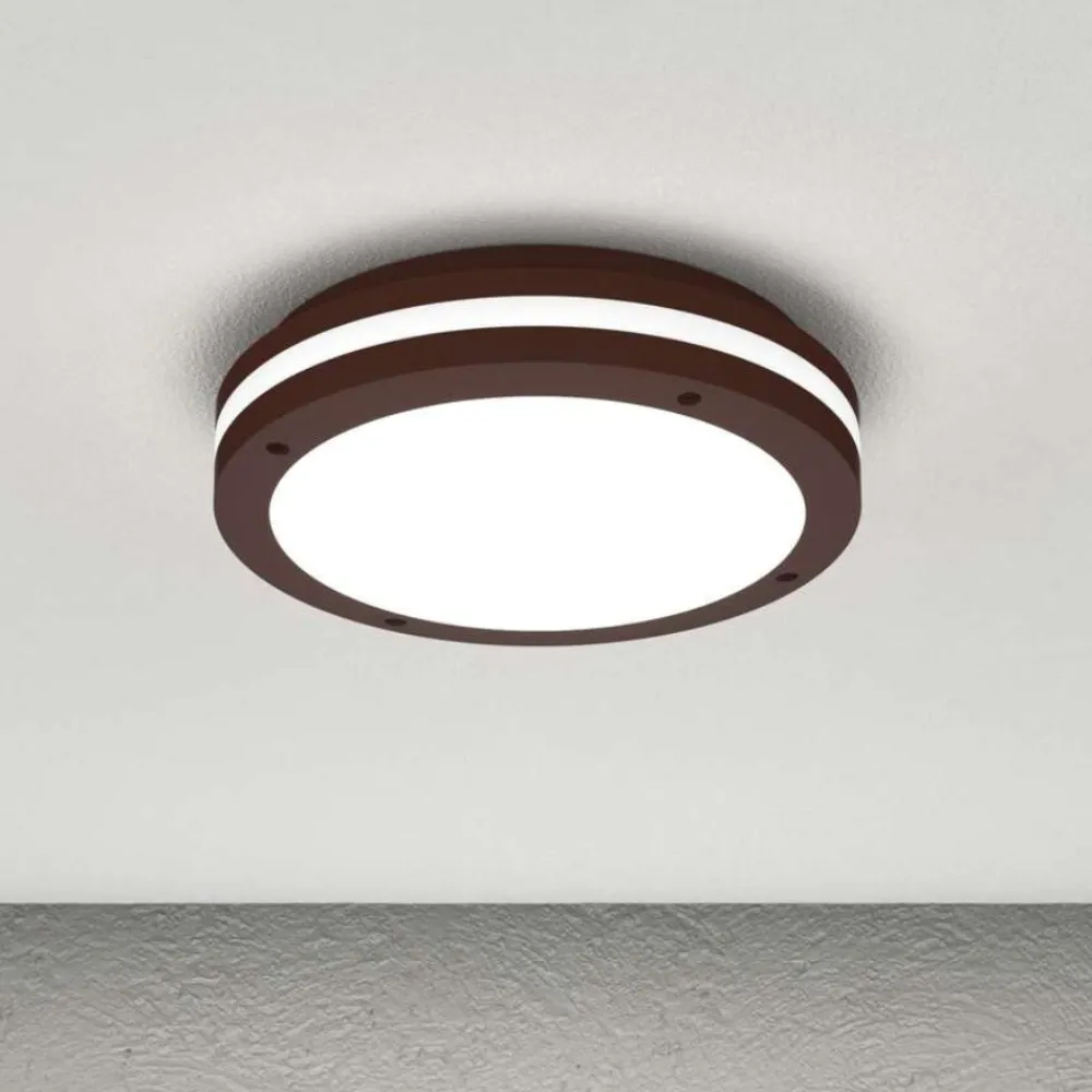 Plafoniere Da Esterno-Top Light soho plafoniera per esterno corten moderna rotonda