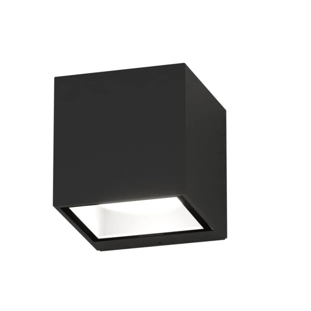 Applique Da Esterno-Top Light spa applique da esterno nera cubo moderno biemissione luce ip54