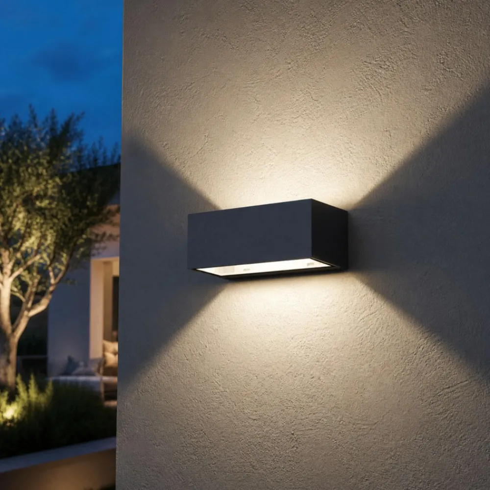 Applique Da Esterno-Top Light spa applique da esterno rettangolare antracite ip54