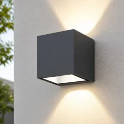 Applique Da Esterno-Top Light spa applique per esterno cubo antracite biemissione luce ip54