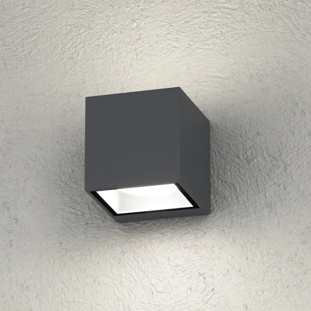 Applique Da Esterno-Top Light spa applique per esterno cubo antracite biemissione luce ip54